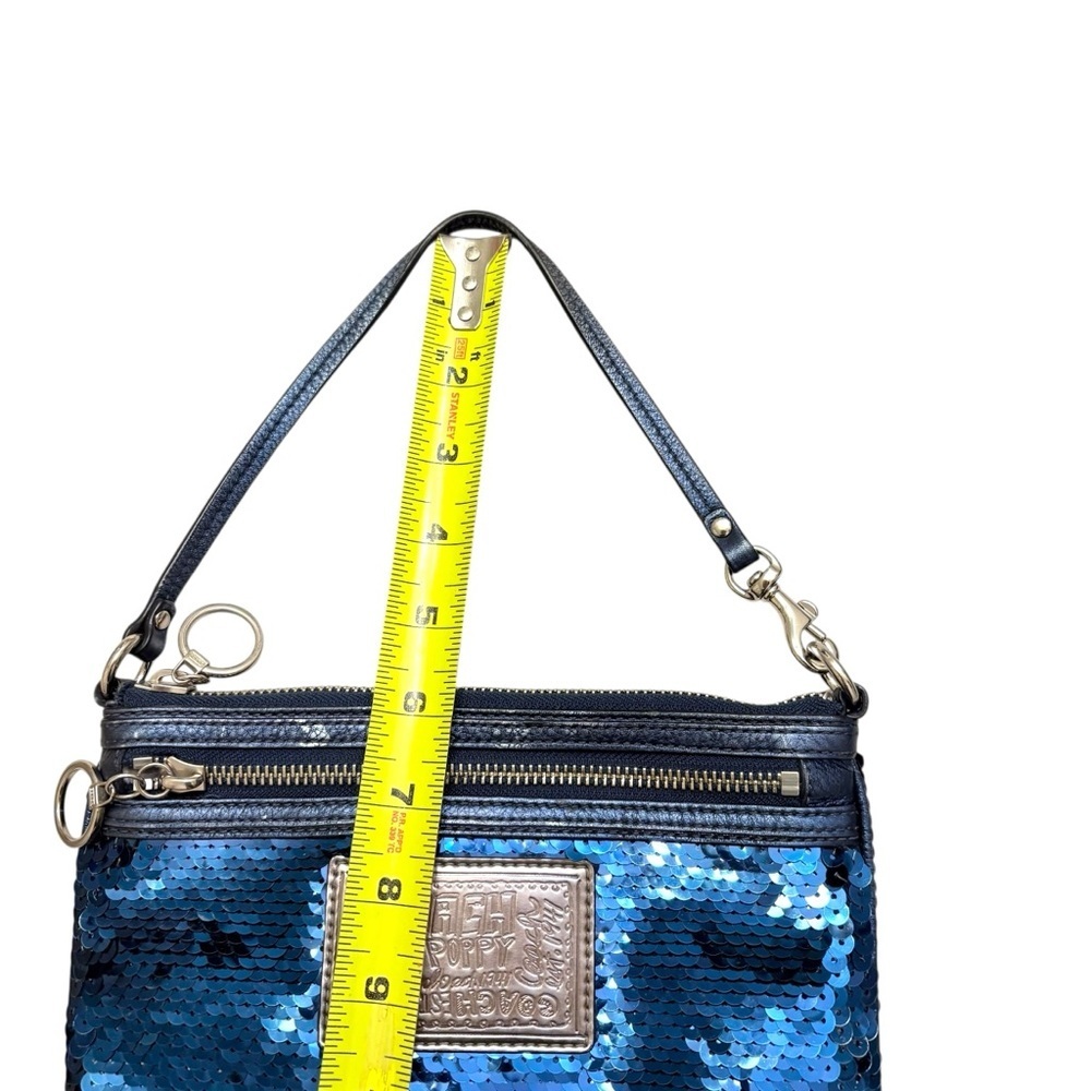 Coach blue sequins poppy mini bag evening formal - Picture 6 of 10